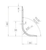 PVP Concave Moulding Skirting 60 x 30 x 2000mm