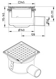 Kleentech Adjustable Shower Drain Square (50mm Side Outlet)